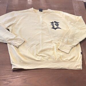 Crooks & Castles Cream Crewneck Sweater with Black Emblem
